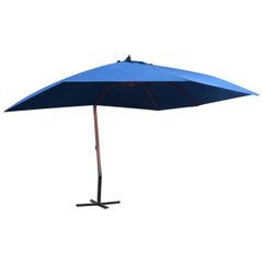 Hanging Garden Parasol with Wooden Pole 400x300 cm Blue