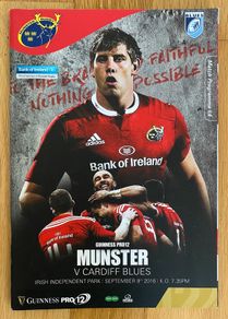 2016 Munster v Cardiff Blues - Guinness PRO12 Programme