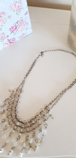 Silver Necklace with Beads
