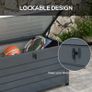 311L Galvanised Steel Garden Storage Box, with Lock - Dark Grey Image 5