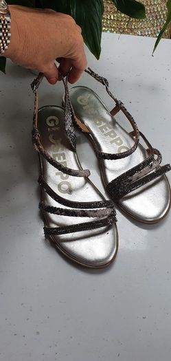 GIOSEPPO silver bling strappy sandals Sz 41 (Fit 7-7.5 UK)