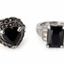 Retro Tulip Scarf, Pearl Drop Pendant & Earrings Set, & Black Gem Rings Image 6