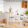 Electric Standing Desk 140 x 80 cm, Height Adjustable Desk, Sit Stand Table with Easy-Glide Drawer & 4 Memory Smart Pannal, T-Leg Design for Stability, Splice Board, White Frame & Surface Image 6