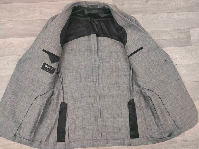 Gritti By Ermenegildo Zegna Linen Wool Silk Blend Half Lined Blazer Jacket Mens 50R