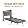 Floating Single Metal Bed Frame with LED Lights & USB Charging Station, 90x190cm Image 7