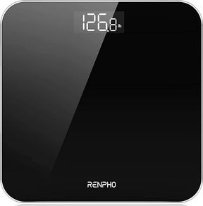 Digital Bathroom Scales for Body Weight, Weighing Scale Electronic Bath Scales with High Precision Sensors Accurate Weight Machine for People, LED Display, Step-On, Black (FREE POSTAGE)