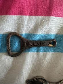 1920s antique crown cork cast iron bottler opener