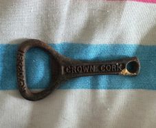 1920s antique crown cork cast iron bottler opener