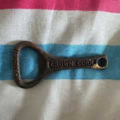 1920s antique crown cork cast iron bottler opener