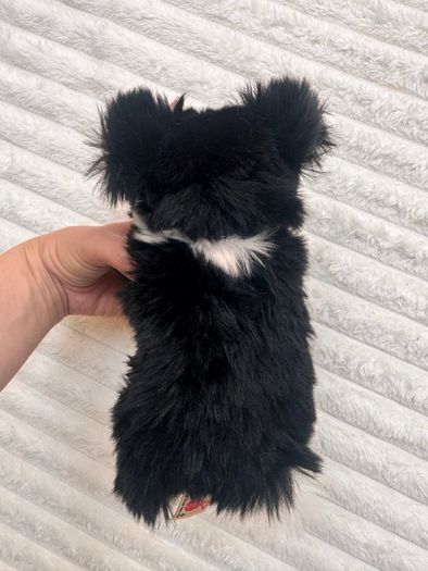 Keel Toys Jessie Border Collie Black White Dog Soft Plush approx. 25 cm. Blue Collar Used Please see photos