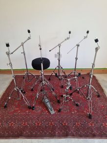 Pearl Drum Hardware cymbal and hi hat stands with Premier throne