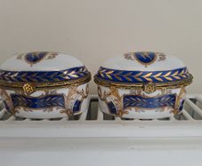 Vintage French Style Porcelain Trinket Boxes