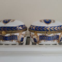 Vintage French Style Porcelain Trinket Boxes