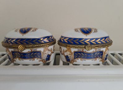 Vintage French Style Porcelain Trinket Boxes