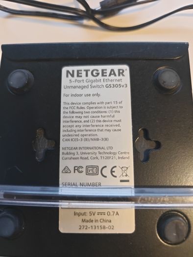 netgear 5 port gigabit Ethernet unmanaged switch gs305v3
