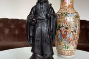 Rare Vintage Resin Asian Japanese Statue Fukurokuju Lucky God