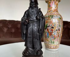Rare Vintage Resin Asian Japanese Statue Fukurokuju Lucky God