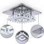 Mini Crystal Chandelier Mount Ceiling Light in Chrome Finish - Pendant Lighting for Living Room, Kitchen, Office, Bedroom, Dining Room, Island (White Square) Image 5