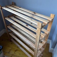 5 Shelf Shoe Storage Rack - Pine