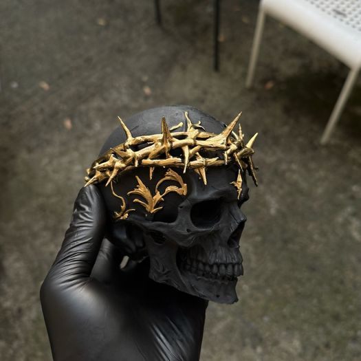 Skull with Crown of Thorns