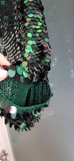 KAREN MILLEN green sequinned knit bolero Sz 4 (Fit 10-16UK) - Rrp 160 (New)