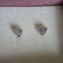 Pandora sparkling heart stud earrings very good condition hallmarked (no box) Image 2