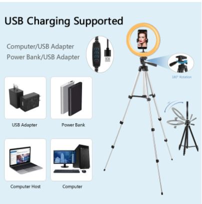 Ringlight Led Selfie Ring Light Phone Remote Control Lamp Photography Lighting With Tripod Stand Holder