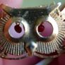 Vintage Owl with Glass Eyes, Pendant or Brooch Image 3