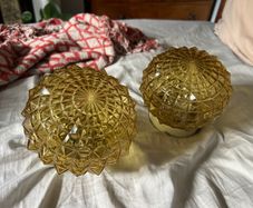 2x Vintage pineapple wall lights
