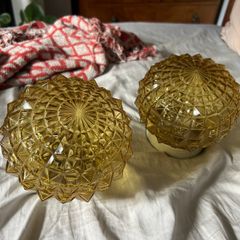 2x Vintage pineapple wall lights