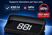 Car  head-up display, Km   windshield speedometer projector with speed display and overspeed alert, automatic light sensor, mile/kilometer speed display, USB plug and play, suitable for all car models,