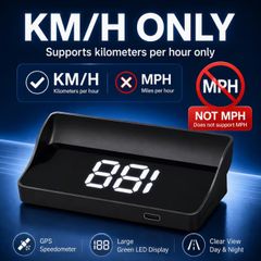 Car  head-up display, Km   windshield speedometer projector with speed display and overspeed alert, automatic light sensor, mile/kilometer speed display, USB plug and play, suitable for all car models,
