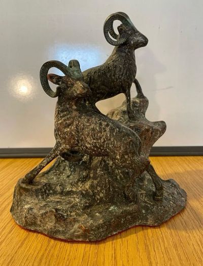 Vintage Bronze Big Horn Rams c1970