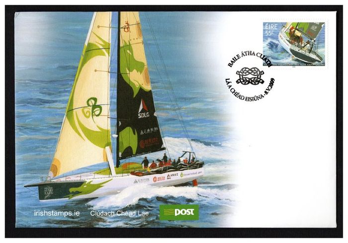 2009 Ireland Sailing Ships Volvo Ocean Race Commemorative Stamp An Post First Day Cover (FDC)