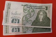 Irish 1989 Pair Of Consecutive " Queen Meibh" One Pound In Uncirclulated Condition