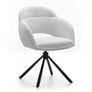 Kornelia Beige Chenille Swivel Chair  Black Metal, Built-in Arms Image 7