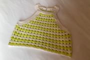 Girls stunning crochet knit tank top Zara lime cream 11 12