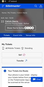 Calvin Harris Ticket Belfast