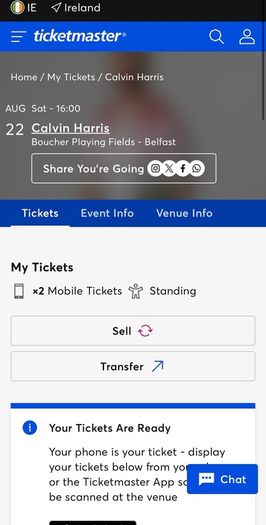 Calvin Harris Ticket Belfast