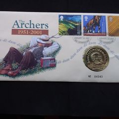 Great Britain Stamps : The Archers - 50th Anniversary Commemorative Medallion Cover  - 2001