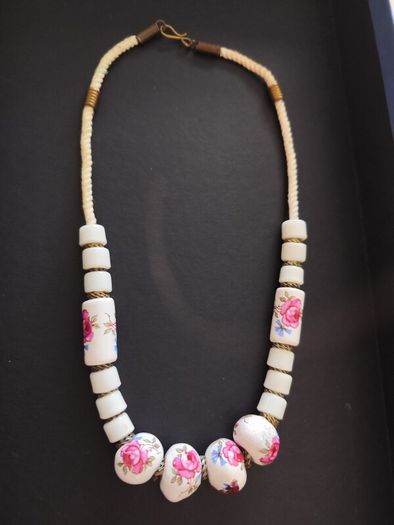 Vintage Necklace Ceramic Beads