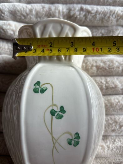 Belleek Ireland Shamrock Trellis Vase 8" (Parian China)