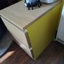 Chest of 2 drawers, bedside unit white stained oak veneer. Image 7