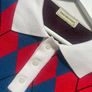 Knitted Polo shirt in blue white and red color Image 3