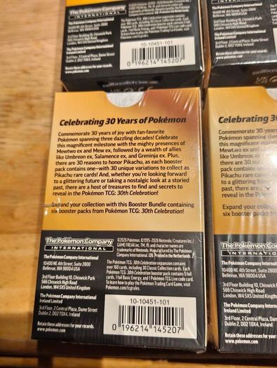 Pokemon Tcg 30th Anniversary Booster Bundle X4 English Sealed
