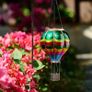 Garden Ornaments Outdoor, 45CM Realistic Flame Hot Air Balloon Solar Garden Light, Hanging Colorful Glass Effect Solar LED Balloon Lantern, for Balcony & Tree, Gifts for Women Image 5