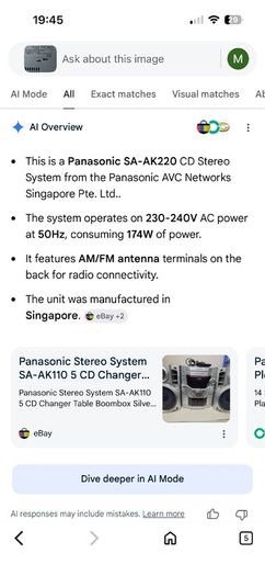 panasonic MP3 player with speakers