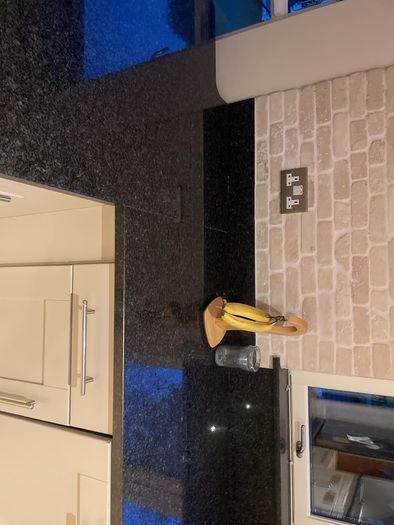 Entire kitchen Quartz work top solid wooden shaker style doors
