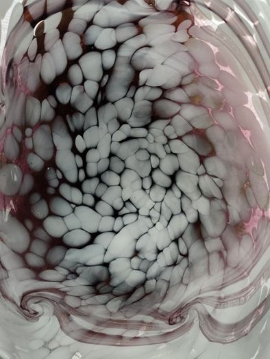 Hand blown curved glass dish