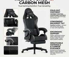 Huzaro Force 4.7 Carbon Mesh Gaming Chair with Footrest